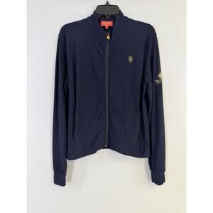 GOLFABELLA WOMEN SIGNATURE GOLF Full Zip Jacket Blue Sz XL Made In Italy